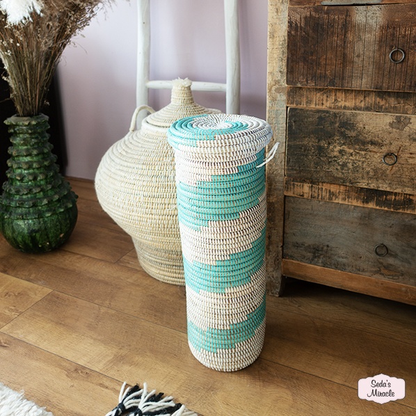 Afrikaanse Fallora mand, wit turquoise
