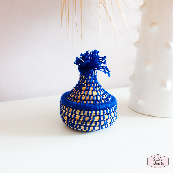 Marokkaans Berber tajine mandje, blauw, small