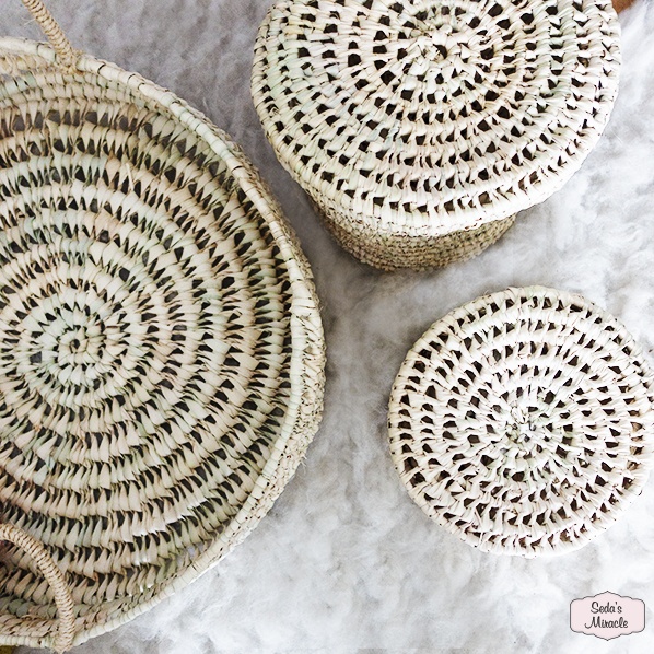 Handmade Moroccan Rifi bowl and baskets, small and medium Handmade Moroccan Rifi bowl and baskets, small and medium