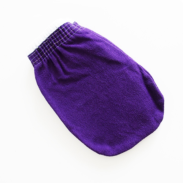 Hamam scrub handschoen of kessa glove, paars