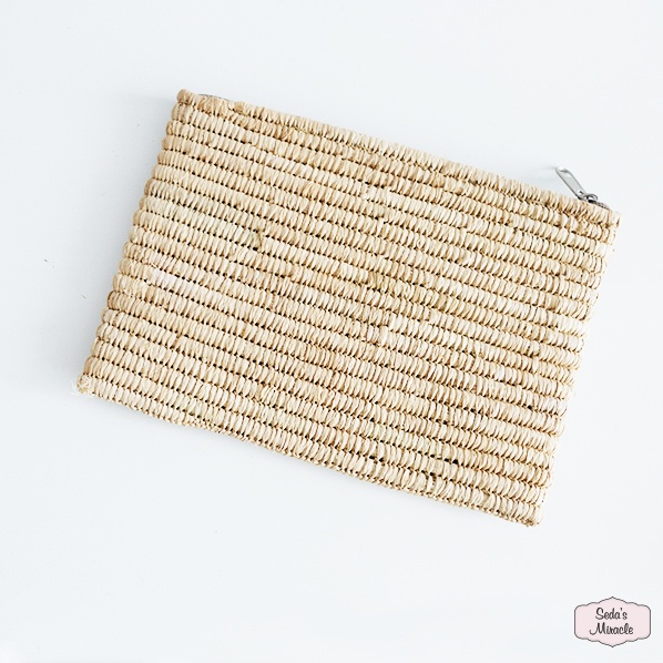 Handgemaakte Marokkaanse Raffia clutch