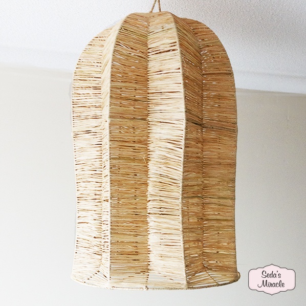 Handgemaakte Marokkaanse Yuza raffia lamp