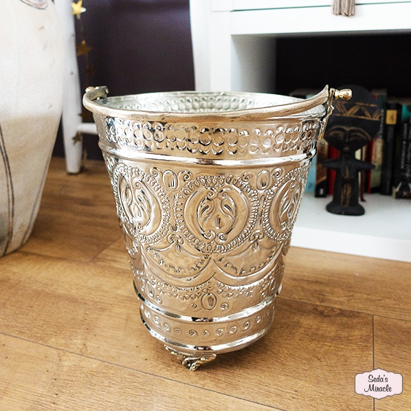 Antiker marokkanischer Riad-Eimer, Silber