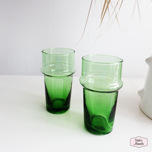 Marokkaanse beldi glas, groen, large