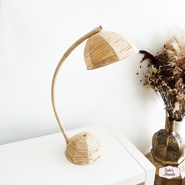Marokkaanse Assra bureaulamp van raffia