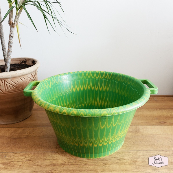 Afrikaanse teil van gerecycled plastic, groen geel, large