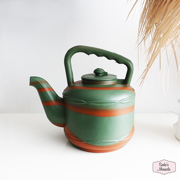 Afrikaanse gieter, groen oranje, theepot