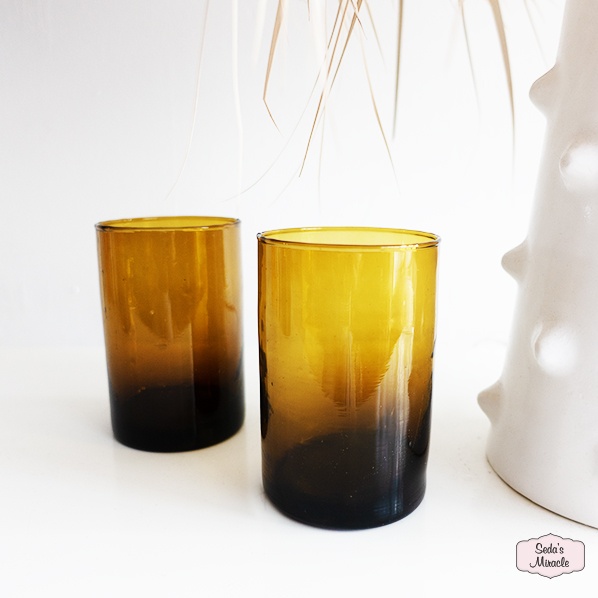 Marokkaans Oujda glas, bruin, large