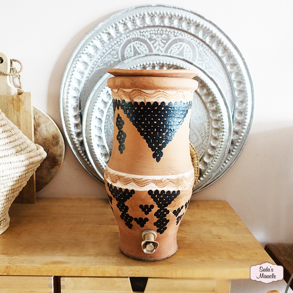 Marokkaanse Zaliza waterpot van aardewerk