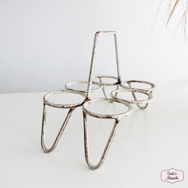 Vintage Glasregal / Halter, weiß