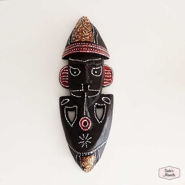 Handgemaakt houten Efri masker, Fair Trade uit Indonesie