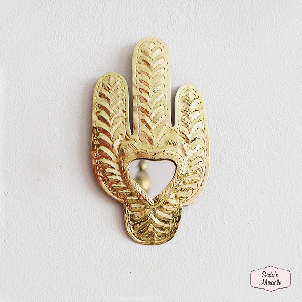 Moroccan cactus mirror, copper