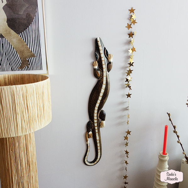 Houten Gekko masker, xlarge, Fair Trade uit Indonesie