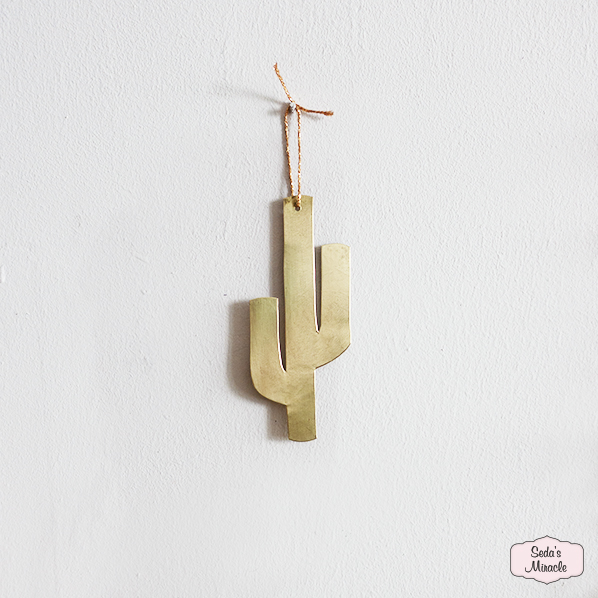 Handgemaakte Marokkaanse cactus hanger, koper