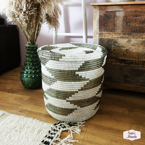 Afrikaanse Ahneen wasmand, wit zwart, xlarge