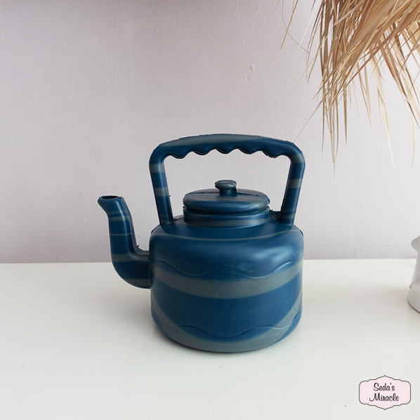 Afrikaanse gieter, blauw grijs, theepot