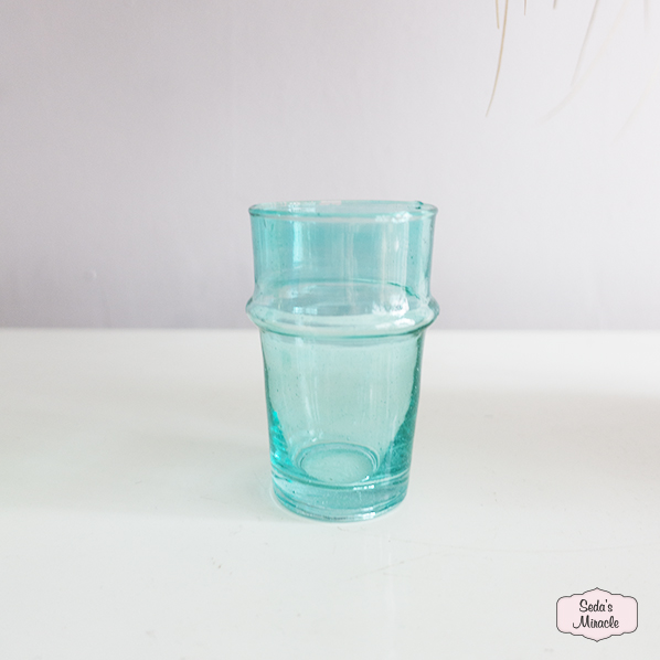 Marokkaans beldi glas, turquoise, small
