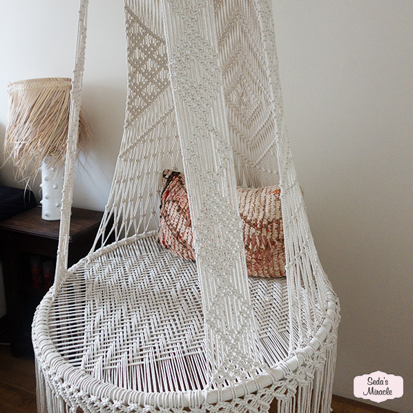 Macramé Elaya hangstoel, wit Macramé Elaya hangstoel, wit