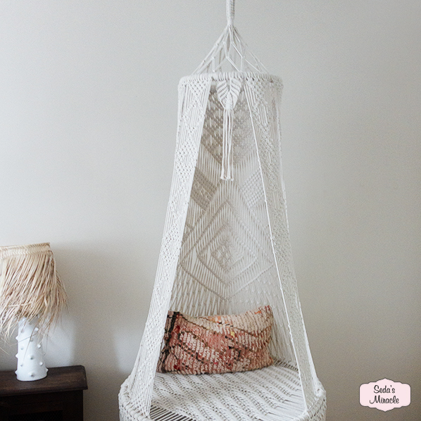 Macramé Elaya hangstoel, wit Macramé Elaya hangstoel, wit