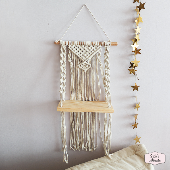 Macramé Noori wandplank, wit Macramé Noori wandplank, wit
