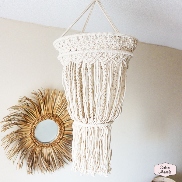 Macramé Liora lamp, wit