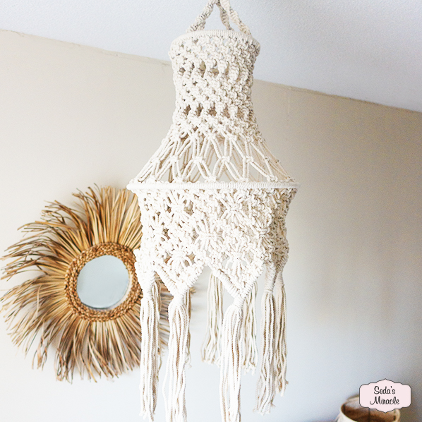 Macramé Noa lamp, wit