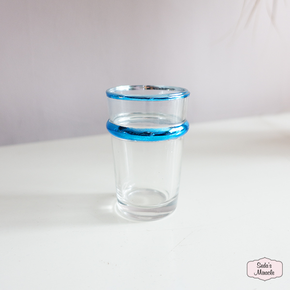 Marokkaans Ouzra beldi glas, blauw, small