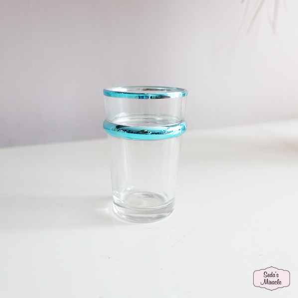 Marokkaans Ouzra beldi glas, turquoise, small