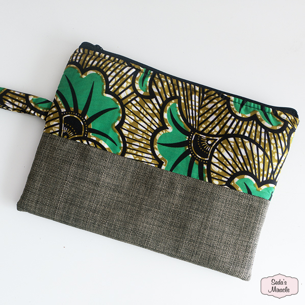 Afrikaanse Imara make-up tas / toilettas, groen/grijs