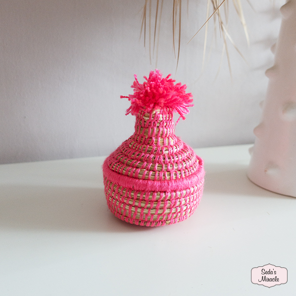 Marokkaans Berber tajine mandje, roze, small