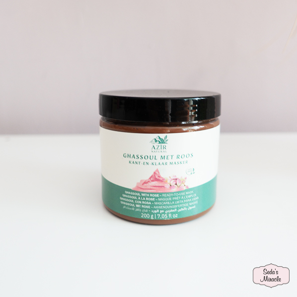 Natuurlijk Marokkaans ghassoul masker met rozen